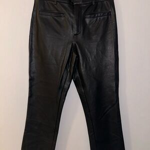 Anthropologie Sleek Black Leather Pants